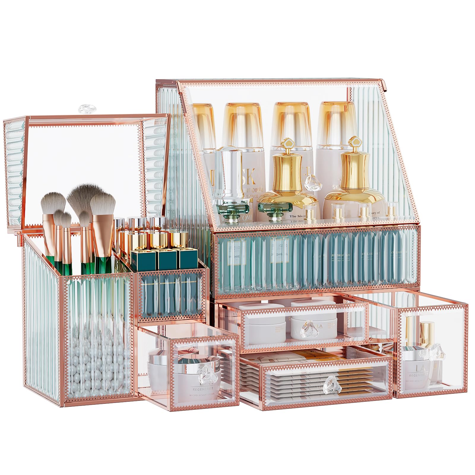 Youdepot Tempered Glass Makeup Organizer