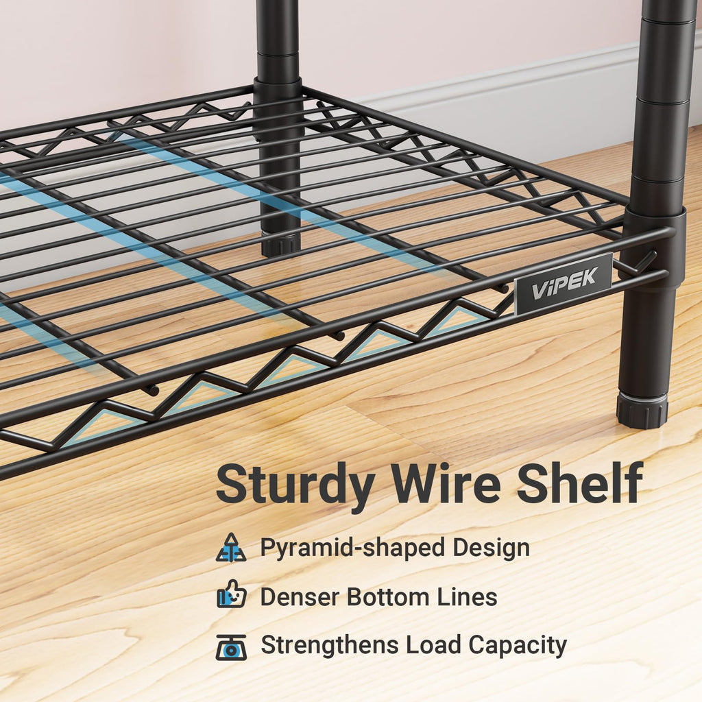 VIPEK V5 Portable Closet Wardrobe Heavy Duty Clothes Rack, Freestanding Clothing Rack with 4 Hang Rods & 8 Shelves, Adjustable Custom Closet Rack