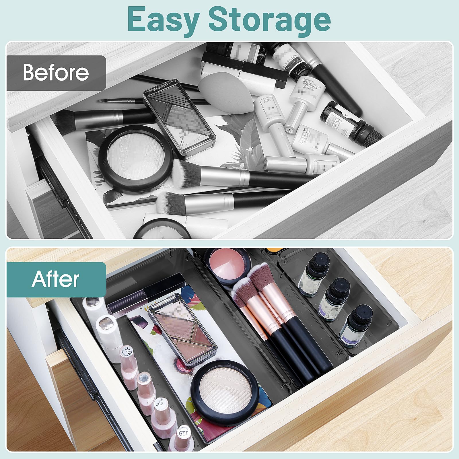 WOWBOX 25 PCS Plastic Drawer Organizer Set
