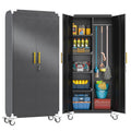 Tall Broom Storage Cabinet for Cleaning Tools
