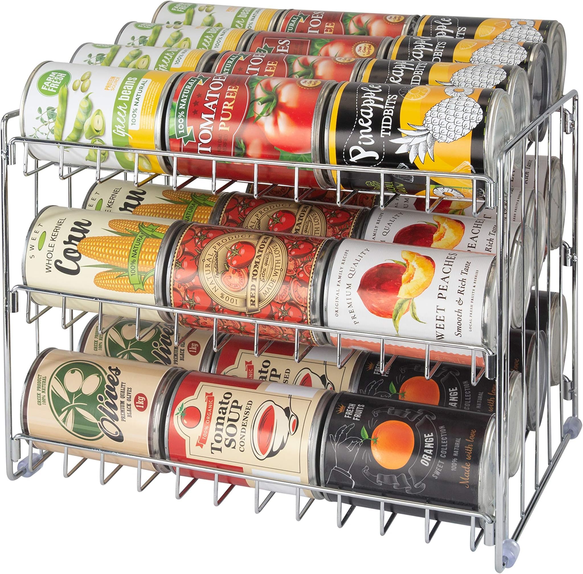 Kitchen Details 3 Tier Can Storage Organizer Rack